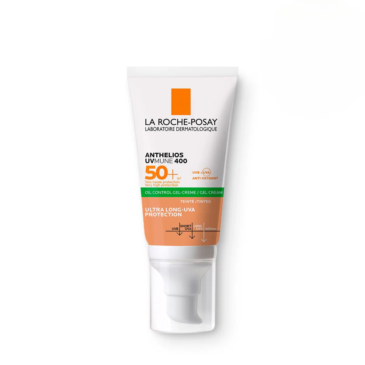 Anthelios UVMune 400 Oil Control Gel-Crema con color FPS 50+ para piel grasa, mixta y con tendencia a imperfecciones 50 ml